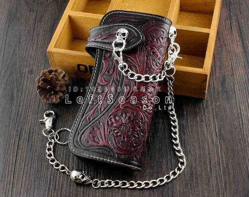 Skull chain wallet long - skull,